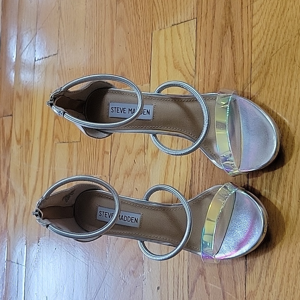 Silver strappy sandals